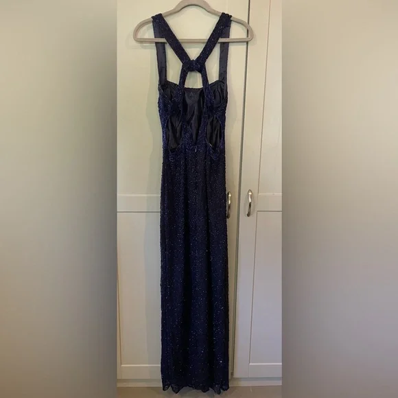 Scala navy blue beaded formal gown - Picture 5 of 16